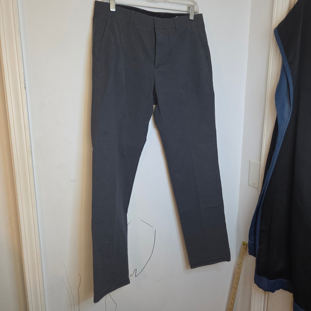 Bonobos Mens Slim Chino Pants 31x30 Charcoal Grey Micro Houndstooth Cotton